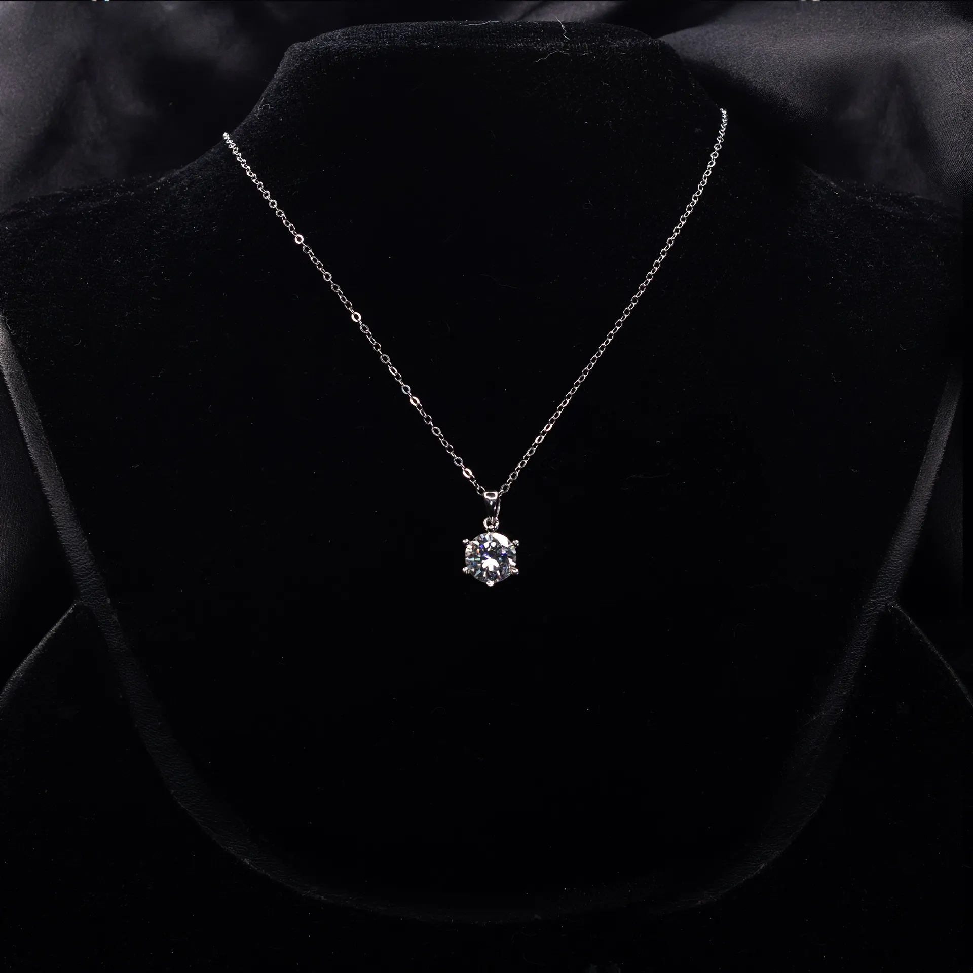 Classic Solitaire Moissanite diamond Pendant - Image 1