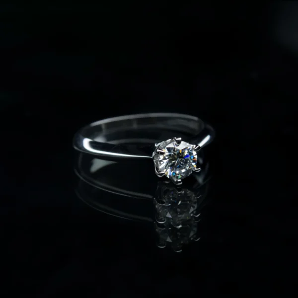 Solitaire Small, Moissanite Diamond Ring - MSJ043 - Image 3