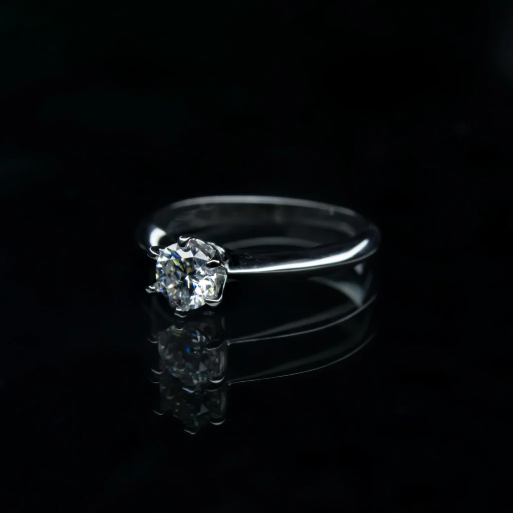 0.5 CT Solitaire Small, Moissanite Diamond Ring