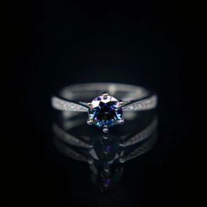 Twist Aura Blue, Moissanite diamond Ring - Image 1