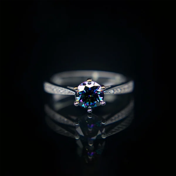 Twist Aura Blue, Moissanite diamond Ring - MSJ012B