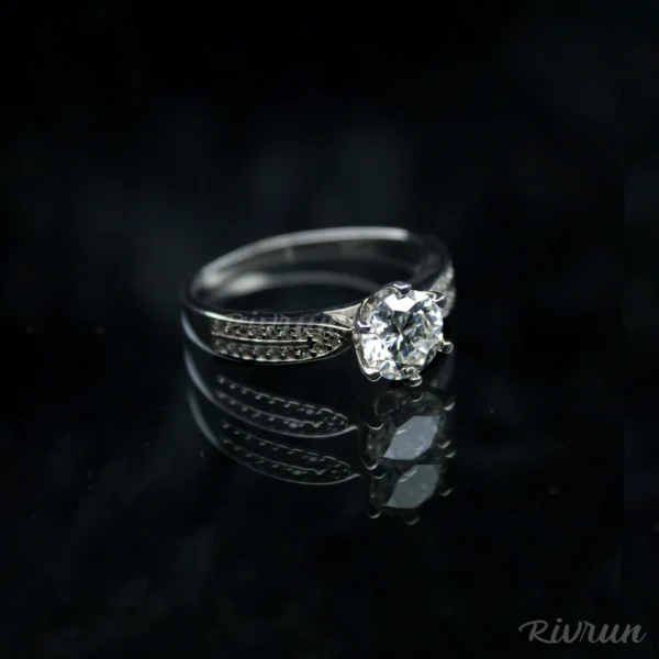 Subway Princess, Moissanite diamond Ring - VIZR016 - Image 2