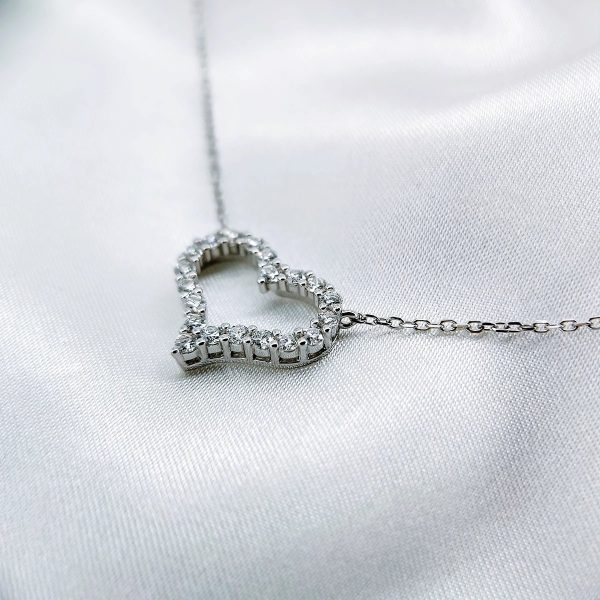 Heart, Moissanite diamond Necklace- XLP078