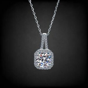 Square Bag, Moissanite diamond Pendant
