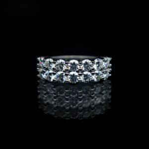 14 Stone Half Eternity, Moissanite diamond Rings