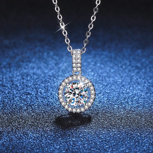 Luxury Round Halo , Moissanite diamond Pendant- XLP050