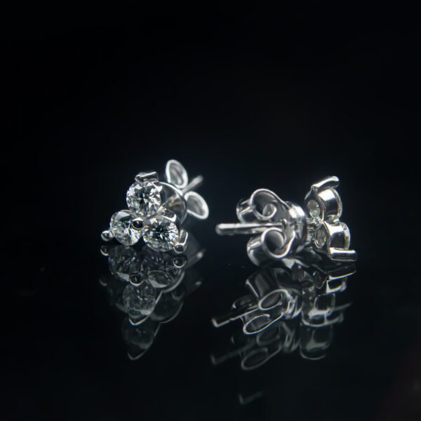3 Stone, Moissanite simple earrings - VIZE018