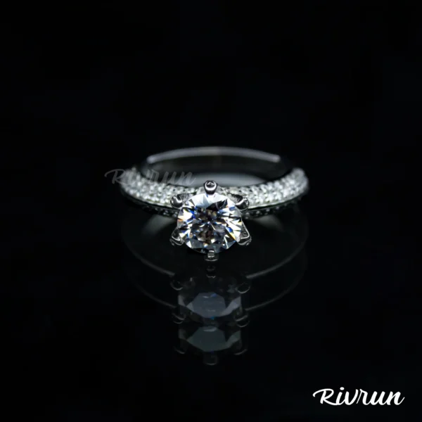 Queen's Ring, Moissanite diamond Rings - VIZR012