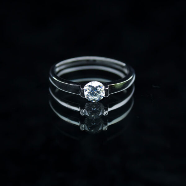 Clip Solitaire, Moissanite diamond Solitaire Rings - VIZR007