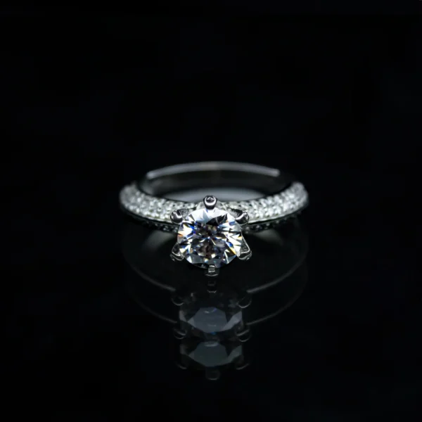 Queen's Ring, Moissanite diamond Rings - VIZR012 - Image 2