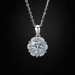 Flower , Moissanite diamond Pendant