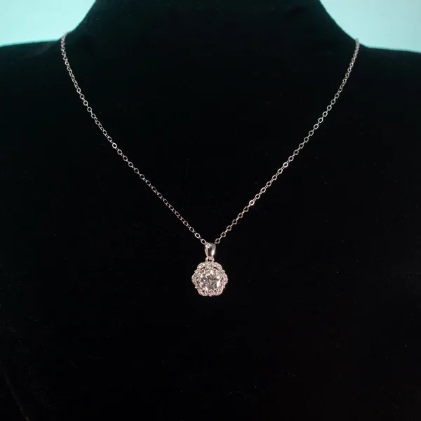 Flower , Moissanite diamond Pendant