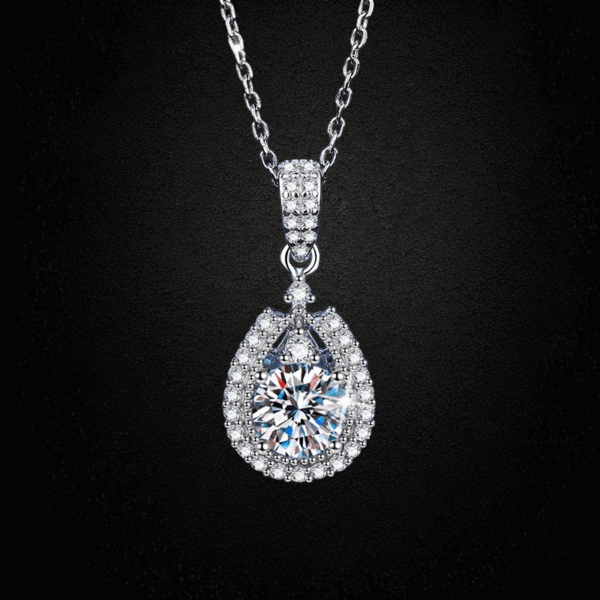 Luxury Pear Shape, Moissanite diamond Pendant - XLP089