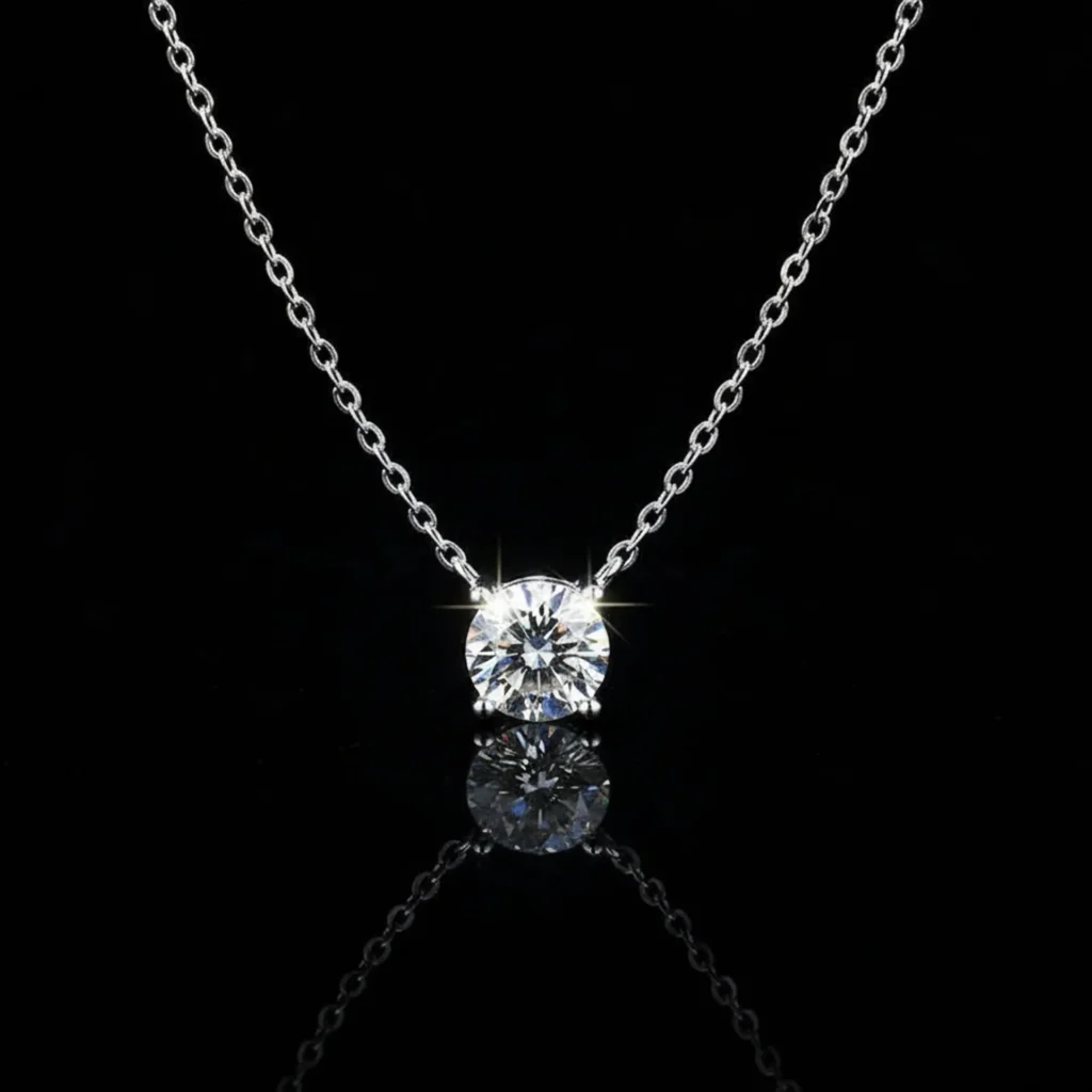 Cute Solitaire , Moissanite Diamond Minimalist Pendant