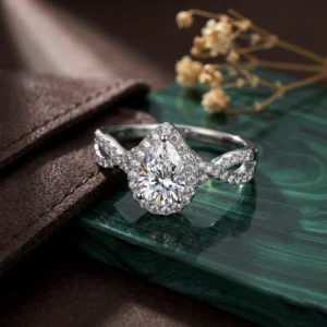 Luxury Pear, Moissanite diamond Rings - Image 2