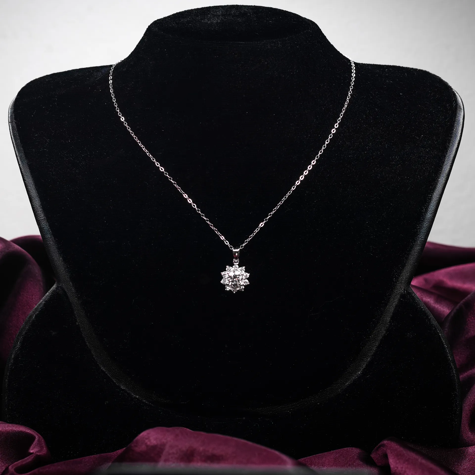 Kamini Flower , Moissanite diamond Pendant - Image 1