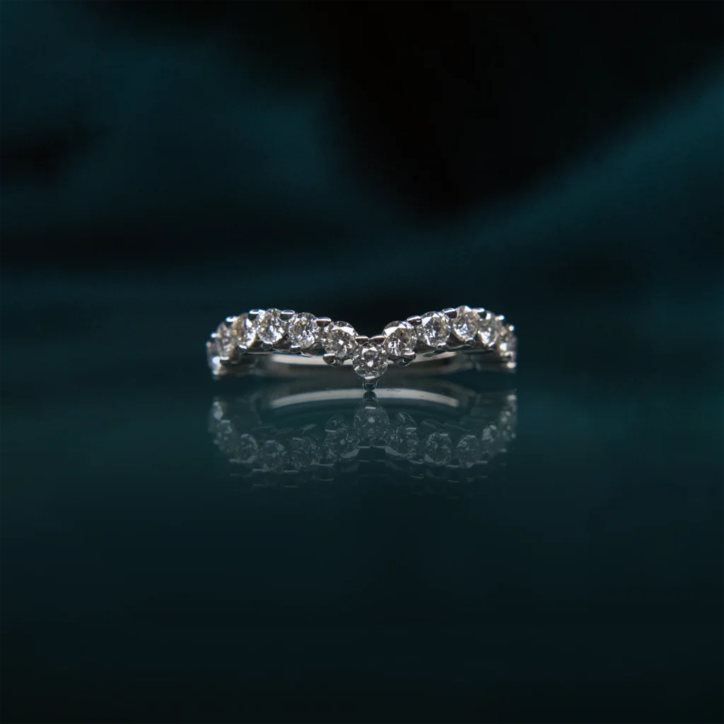 Luxury Half Eternity V, Moissanite diamond Rings