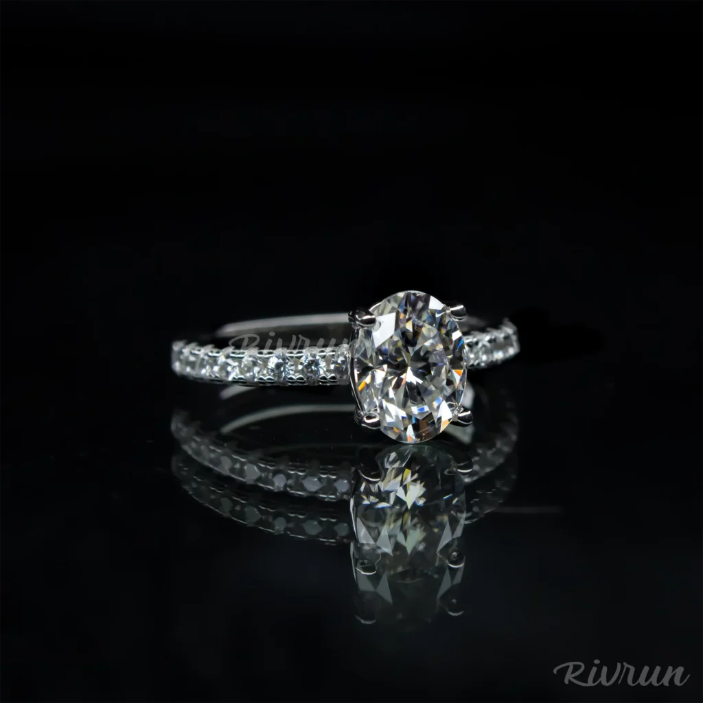 1.5ct Oval Shape, Moissanite diamond Rings