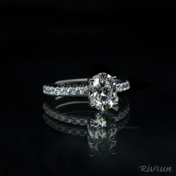 1.5ct Oval Shape, Moissanite diamond Rings - MSJ079 - Image 2