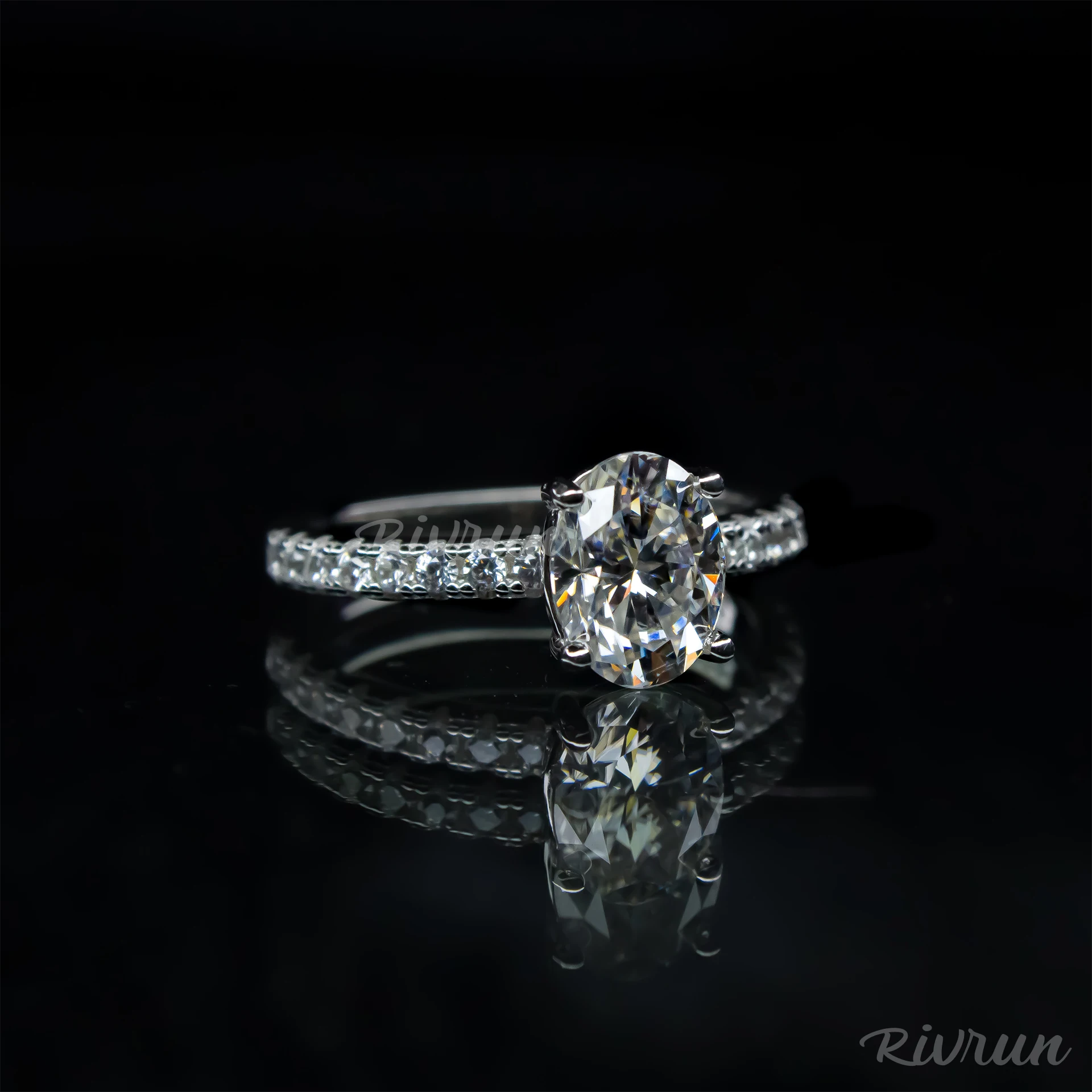 1.5ct Oval Shape, Moissanite diamond Rings - MSJ079