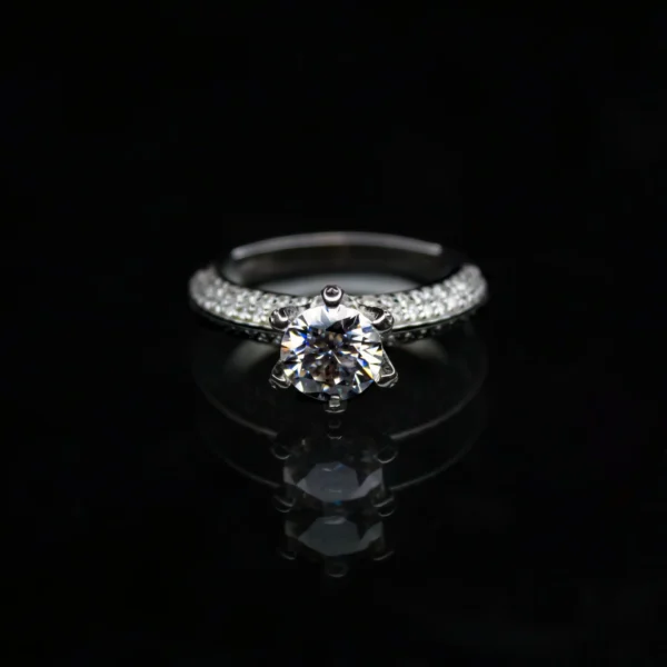 3ct Queen's Ring, Moissanite diamond Rings - VIZR012b