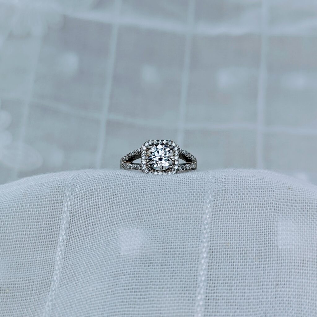 Square Diamond Ring Luxury Fashion Set Moissanite Silver Ring