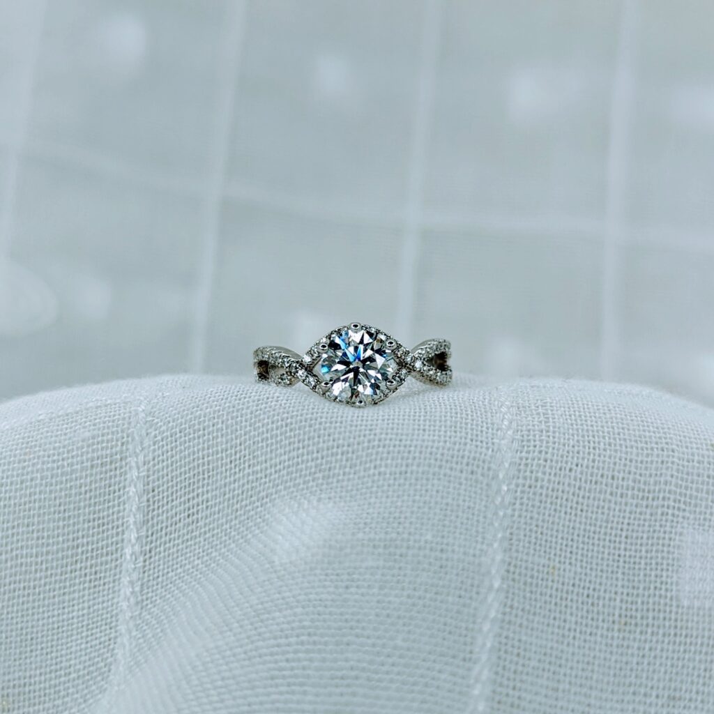 Ocean Wave, Moissanite diamond Rings