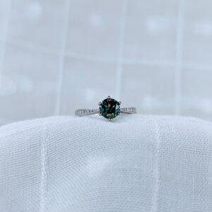 Twist Aura Blue, Moissanite diamond Ring - Image 2