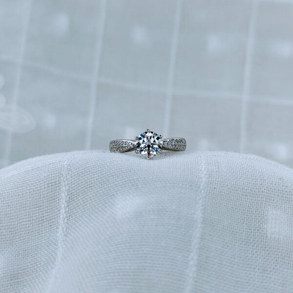 Subway Princess small, Moissanite diamond Ring - VIZR016s - Image 2