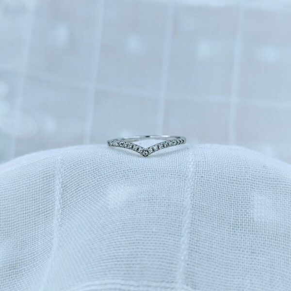V Shaped Half Eternity Moissanite diamond Rings - XJZ048A - Image 8