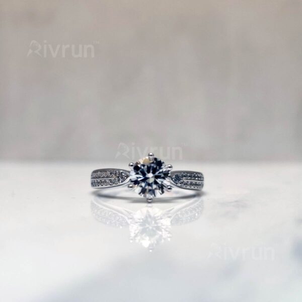 Subway Princess, Moissanite diamond Ring - VIZR016 - Image 5