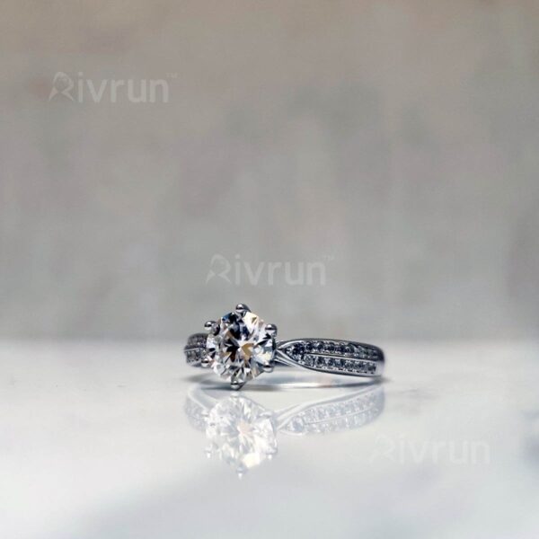 Subway Princess, Moissanite diamond Ring - VIZR016 - Image 7