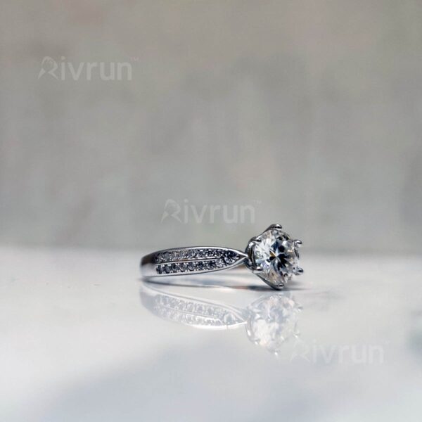 Subway Princess, Moissanite diamond Ring - VIZR016 - Image 6