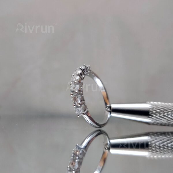 7 Stone Half Eternity, Moissanite diamond Ring - VIZR005 - Image 2