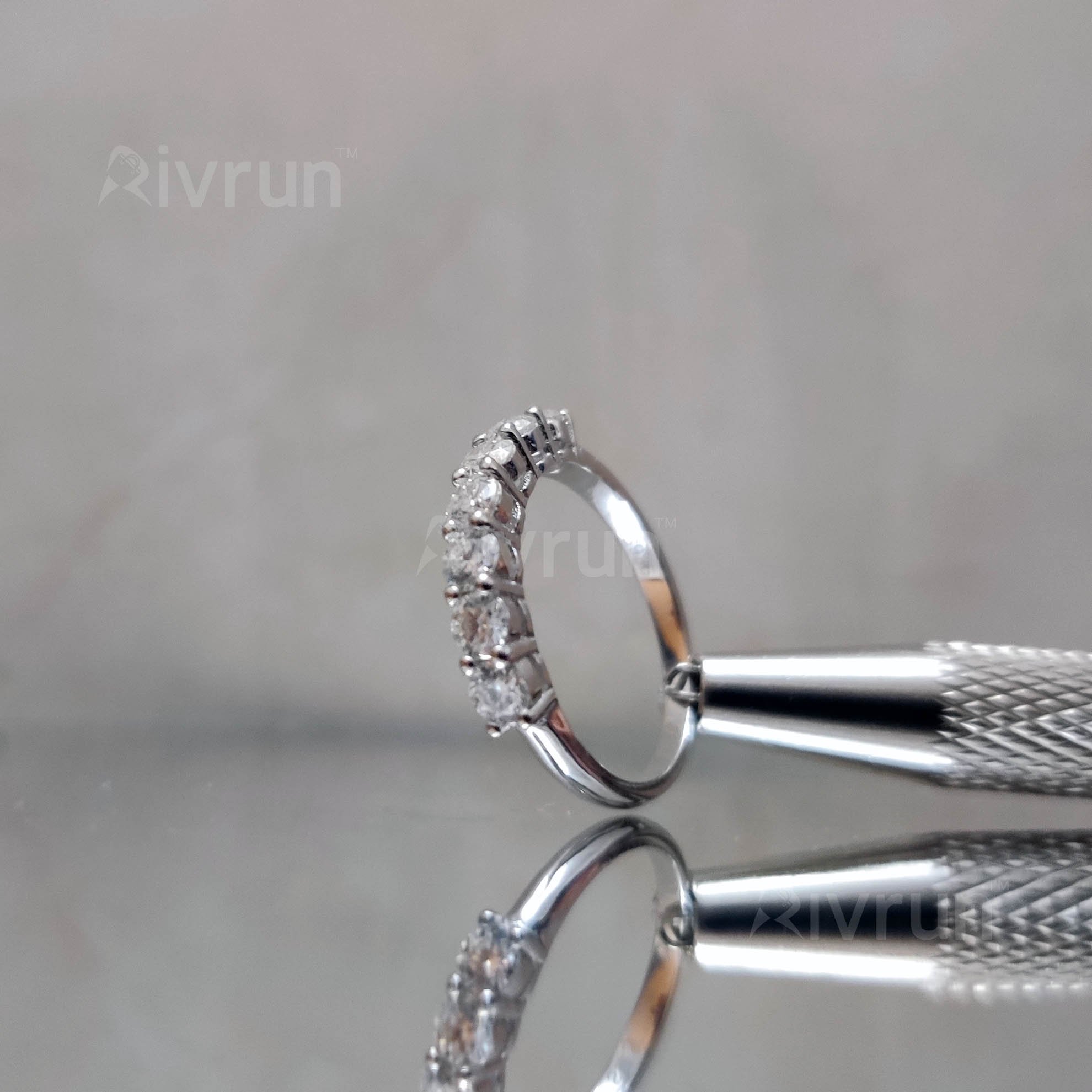 7 Stone Half Eternity, Moissanite diamond Ring - VIZR005