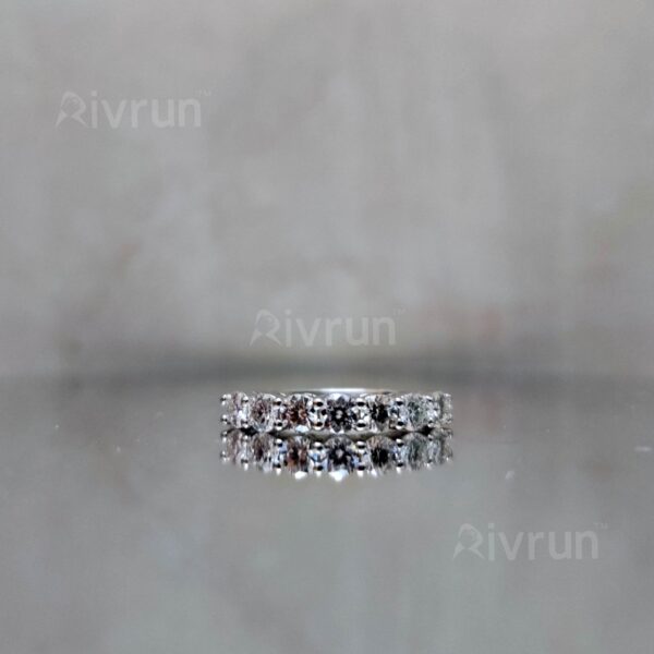 7 Stone Half Eternity, Moissanite diamond Ring - VIZR005 - Image 4