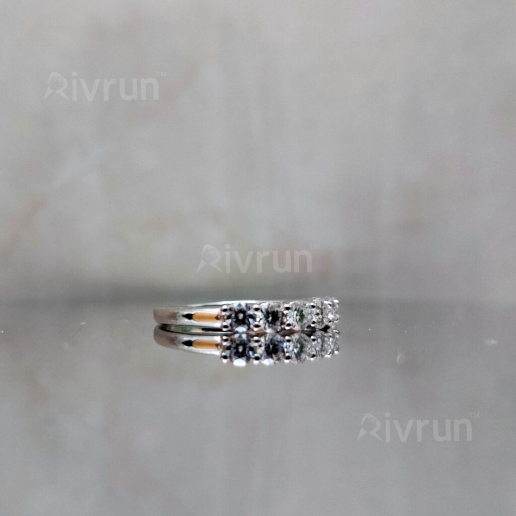 7 Stone Half Eternity, Moissanite diamond Ring