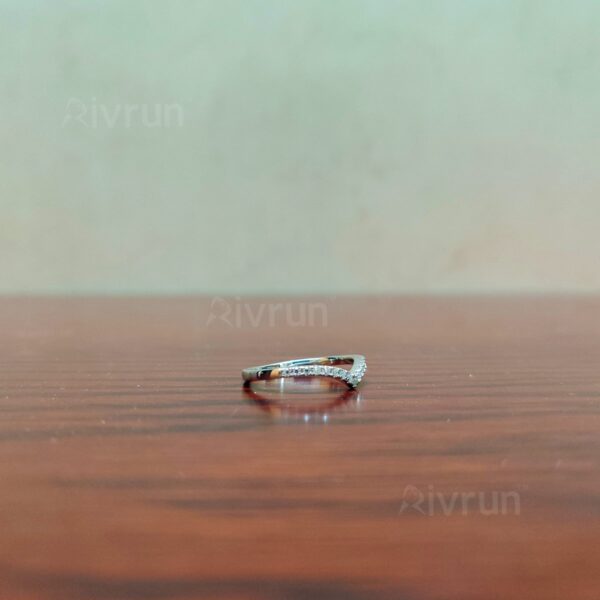 V Shaped Half Eternity Moissanite diamond Rings - XJZ048A - Image 6