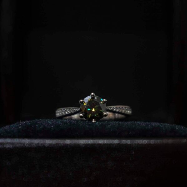 Twist Aura Blue, Moissanite diamond Ring - MSJ012B - Image 3