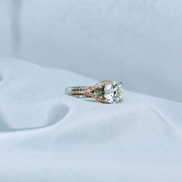Flower Ring, Moissanite 2 CT diamond Rings - MSJ004 - Image 2