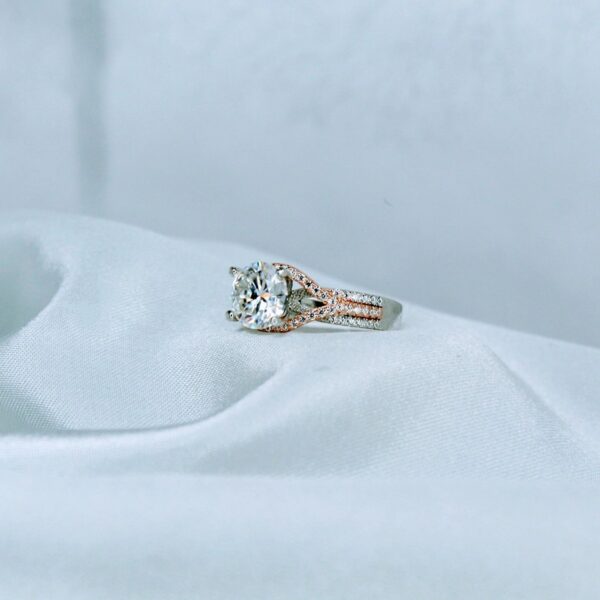 Flower Ring, Moissanite 2 CT diamond Rings - MSJ004 - Image 3