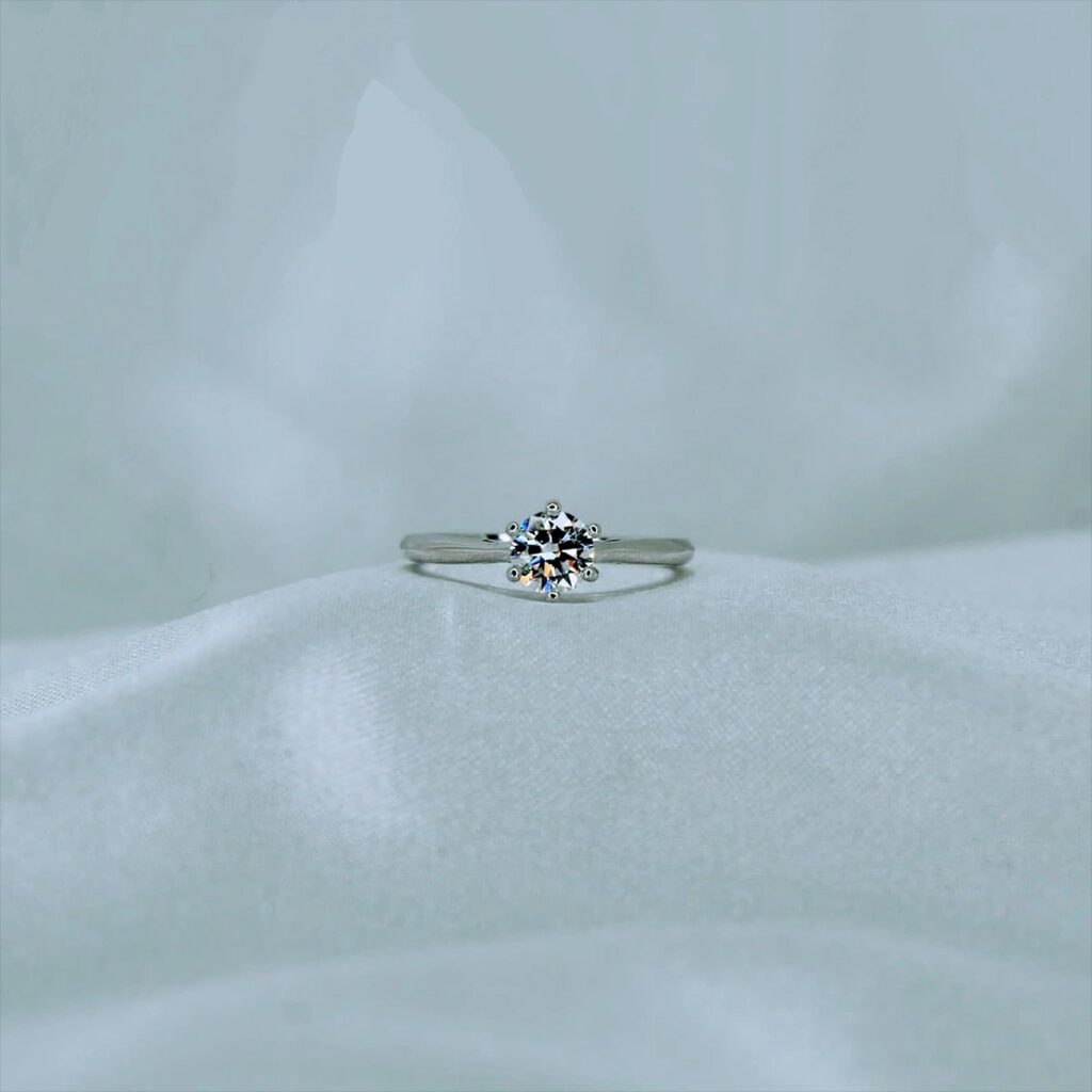 0.5 CT Solitaire Small, Moissanite Diamond Ring