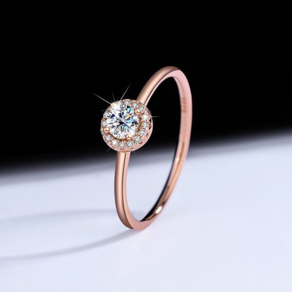 Platinum Round Bun, Moissanite Diamond Ring - MSJ052 - Image 4