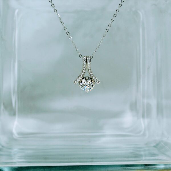 Herringbone, Moissanite diamond Pendant- MSX007 - Image 2