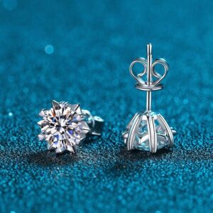 Star Inspired Six-Prong Moissanite Stud Earrings