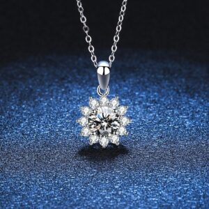 Kamini Flower , Moissanite diamond Pendant
