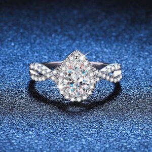 Luxury Pear, Moissanite diamond Rings - Image 4