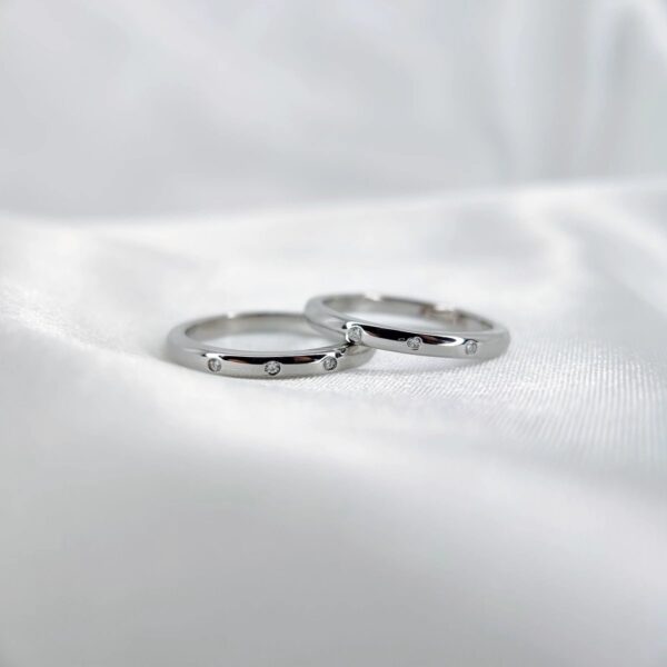 Three Star Pave, Moissanite diamond Rings - CTJ001 - Image 4