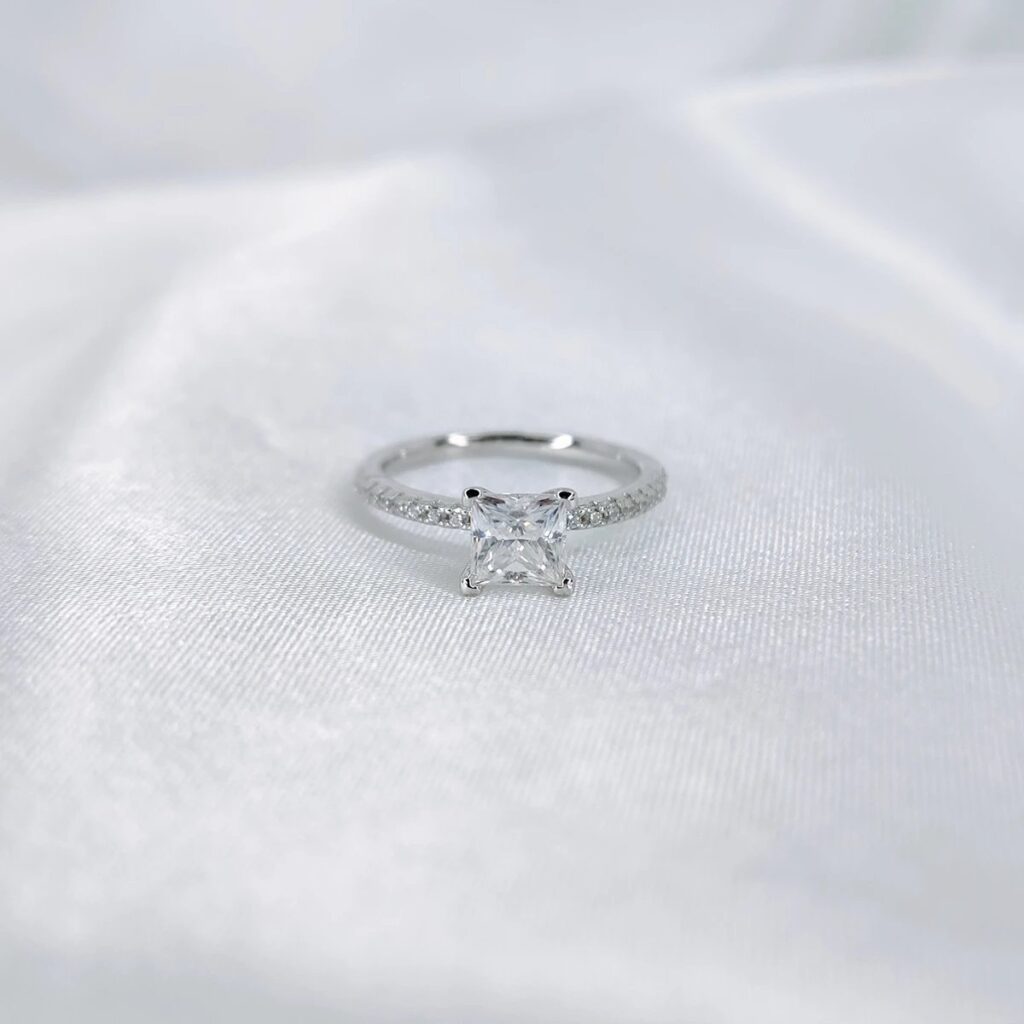 Princess Cut, Moissanite diamond Rings