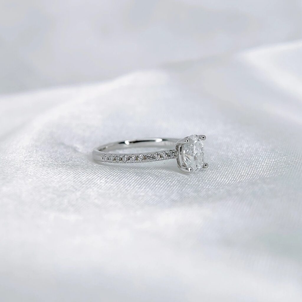 1ct Oval Shape, Moissanite diamond Rings